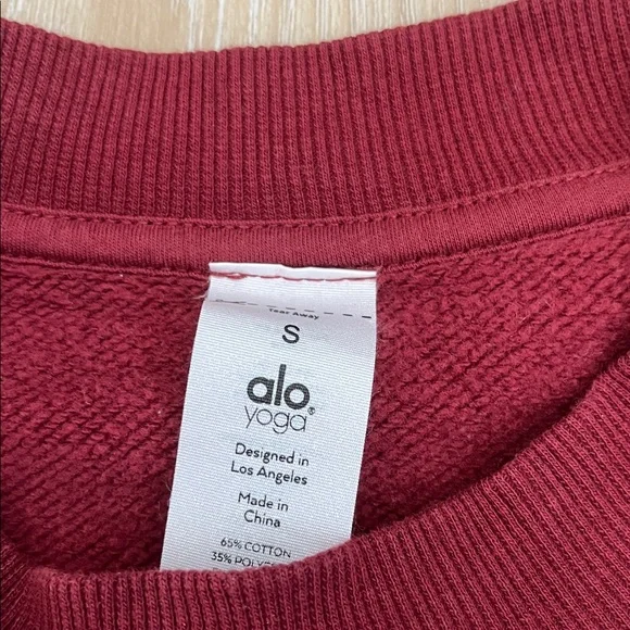 Alo Yoga Accolade Crewneck Sweatshirt Burgundy Size Small - Picture 5 of 6
